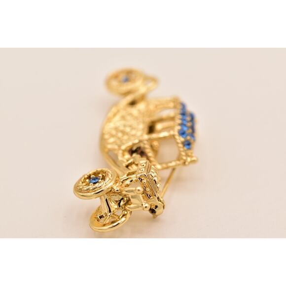 Danecraft Vintage Car Pin Brooch Crystal Classic Antique Show Gold NOS BinA18 - Picture 7 of 12